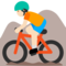 Person Mountain Biking - Light emoji on Google